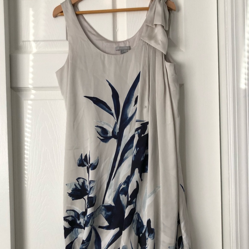 Silver and Blue Floral Top
